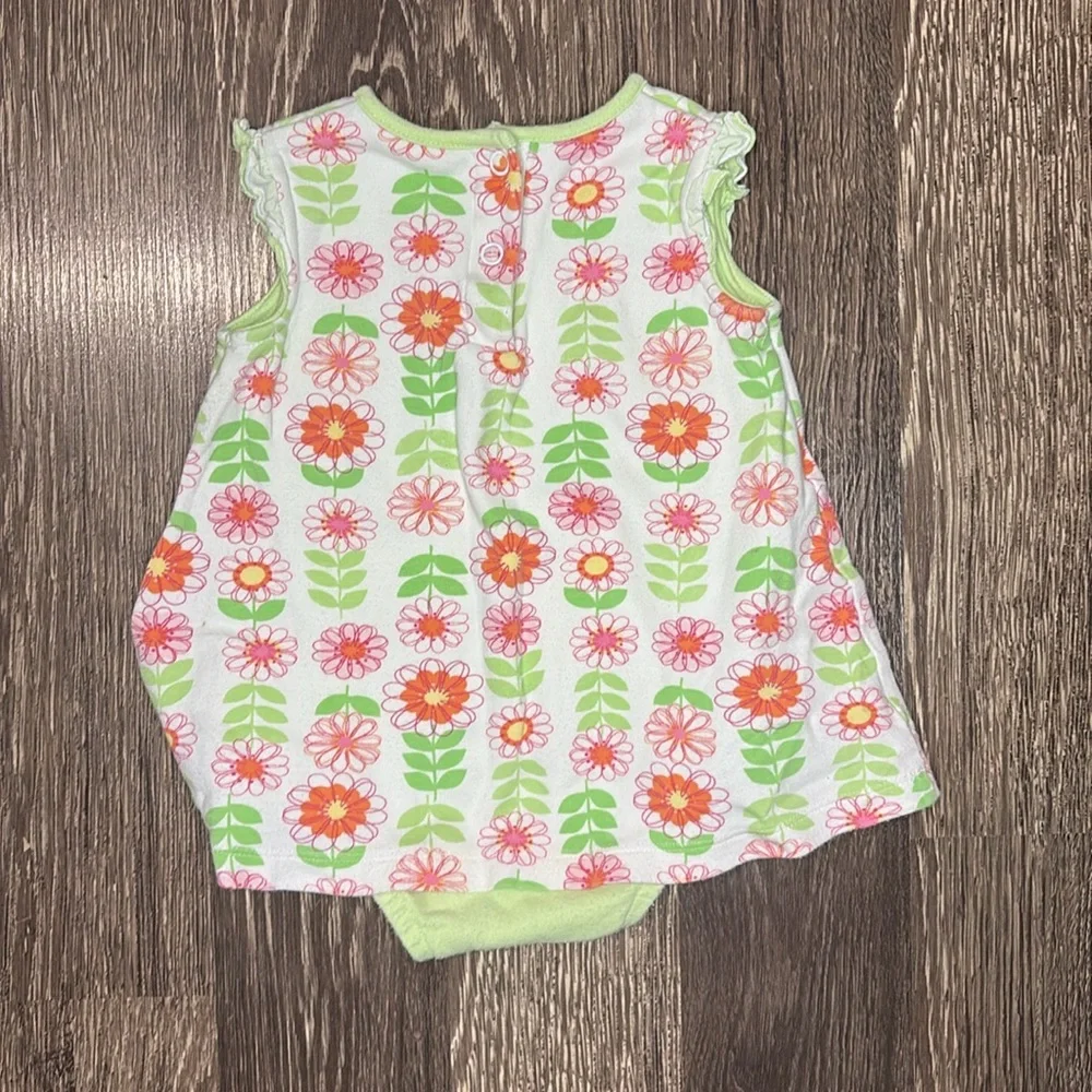 Carter’s 12 month Floral Baby Dress with Bodysuit attached springy colors